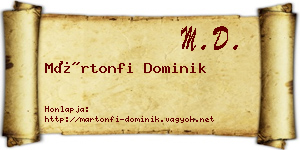 Mártonfi Dominik névjegykártya